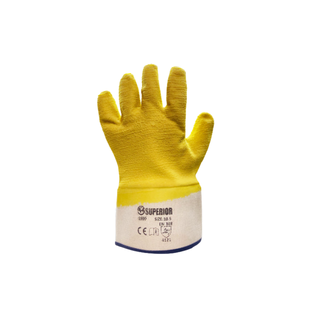 GSILA105-1.png GUANTE SUPERIOR INDUSTRIAL CON CAPA LATEX AMARILLO 10.5" (PAR) - Imagen 1