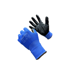 GUANTE SUPERIOR NYLON AZUL CON CAPA NITRILO TEXTURADO NEGRO (PAR)