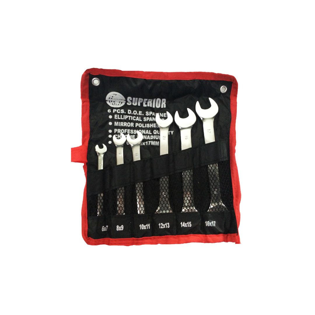 JBFC617-1.jpg JUEGO LLAVES 6 PIEZAS BOCA FIJA SUPERIOR CR VAN 6 MM - 17 MM - Imagen 1